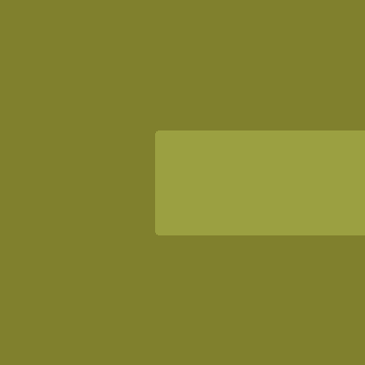 The image displays a light olive-green rectangle resizing and repositioning smoothly against a darker olive background, replacing both ellipse() shapes with a single rect() whose width and height are driven by mouseX and mouseY through the map() function from Tutorial 2 sketch5.js.