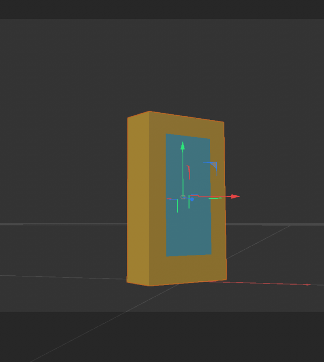 I am adjusting the position of the blue rectangular prism.