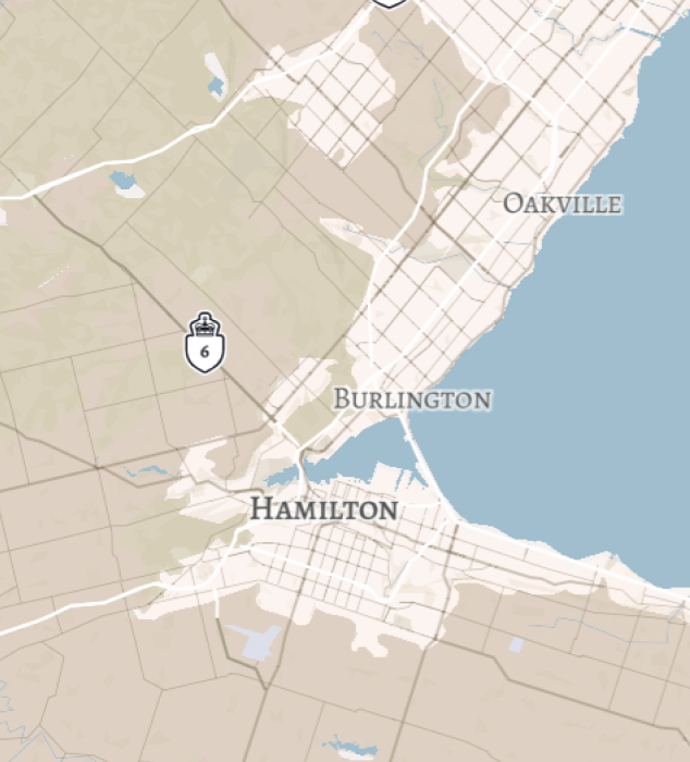 The photo shows a screenshot of one of the map styles available for modification on the Mapbox website.