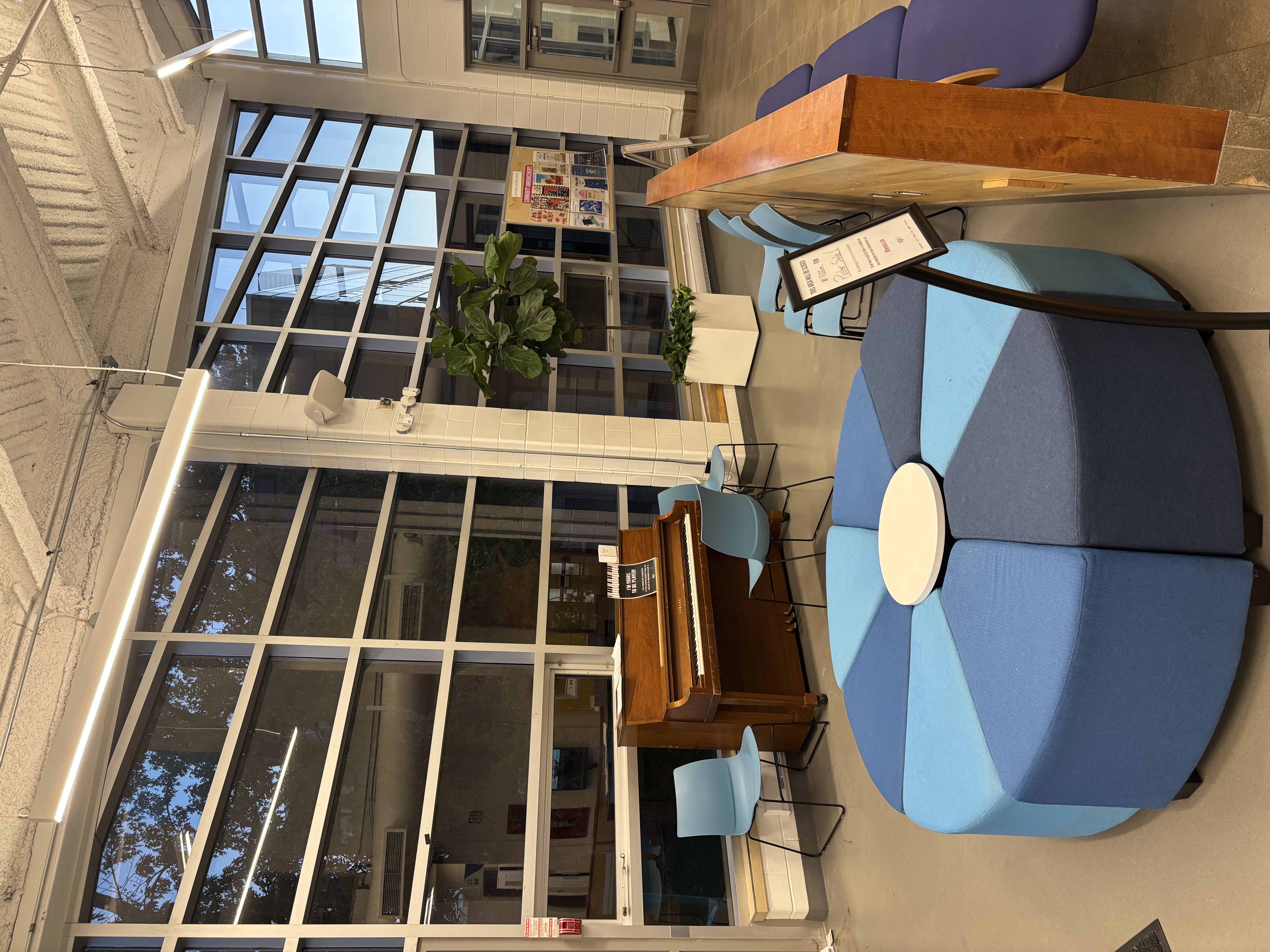 The photo was taken in the public lounge area on the first floor of the SSU building at Sheridan School, near the windows and doors. It features a piano available for playing, seventeen or eighteen chairs, and a decorative plant. <div class='container'><iframe class='responsive-iframe' src='https://www.youtube.com/embed/tgbNymZ7vqY'></iframe></div>
