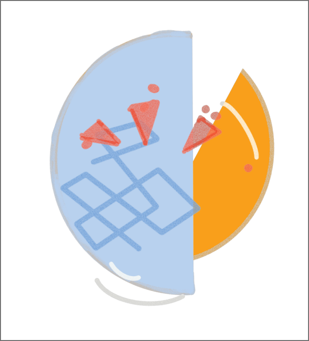  This is the initial visual generated by Braket for the blue-orange series of Digital Data Portraits.