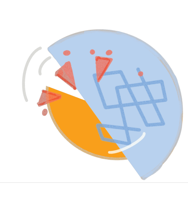 This is a blue-orange series Digital Data Portraits variant generated by Braket, rendered via code.